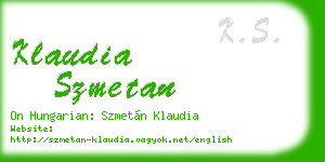 klaudia szmetan business card