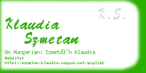 klaudia szmetan business card